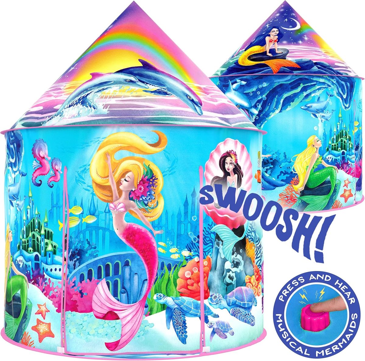 Unicorn Sparkle Play Tent with Magical Unicorn Sounds - Captivating Pop Up Tent for Girls - Perfect for Indoor & Outdoor Play