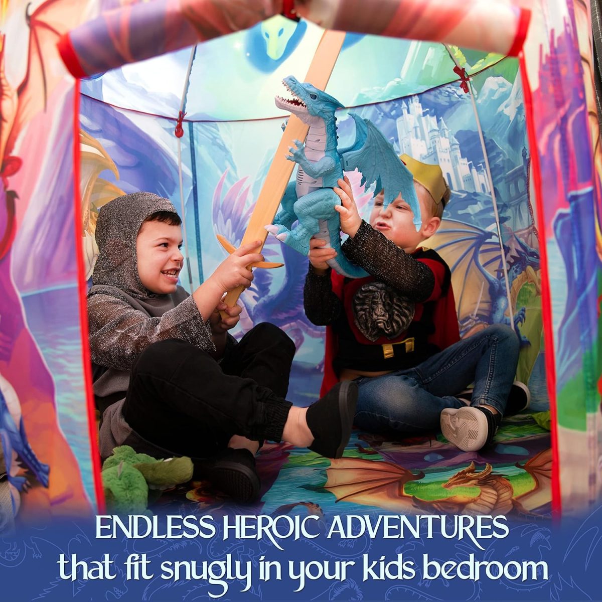 Dinosaur Discovery Play Tent with Roar Button - Extraordinary Pop Up Tent for Boys & Girls - Perfect for Indoor & Outdoor Adventures