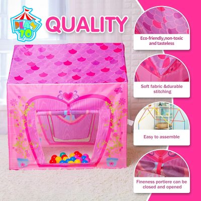 Unicorn Play Tent Kids Tent Girls & Boys, Princess Castle Tent Pretend Playhouse for Children Indoor and Outdoor Fun, Foldable Playhouse Toy Gift