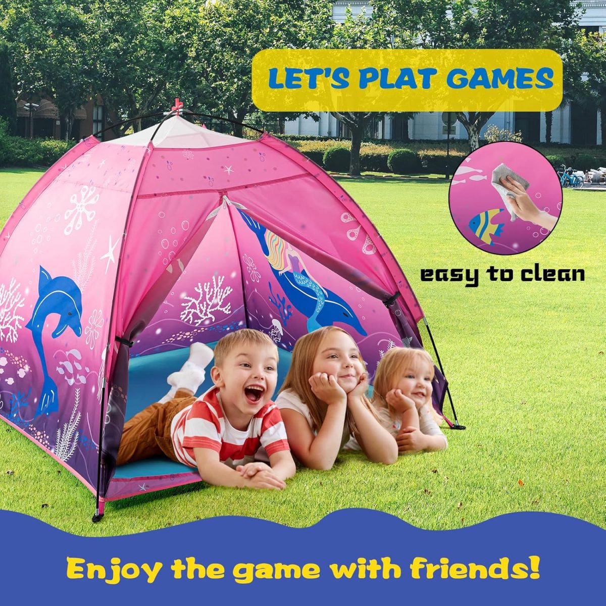 Undersea World Kids Play Tent Undersea World Tent for Kids, Kids Play Tent Foldable Pop Up Kids Tent Indoor Outdoor Party Undersea World Playhouse Tent Toy for Boys Girls-47 * 47 * 41 (Blue)