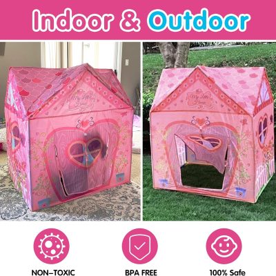 Unicorn Play Tent Kids Tent Girls & Boys, Princess Castle Tent Pretend Playhouse for Children Indoor and Outdoor Fun, Foldable Playhouse Toy Gift