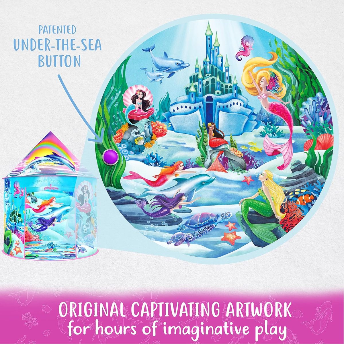 Unicorn Sparkle Play Tent with Magical Unicorn Sounds - Captivating Pop Up Tent for Girls - Perfect for Indoor & Outdoor Play