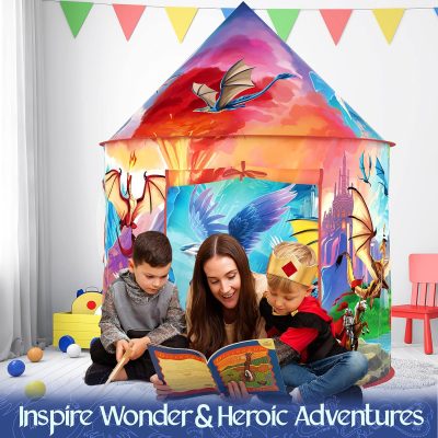 Dinosaur Discovery Play Tent with Roar Button - Extraordinary Pop Up Tent for Boys & Girls - Perfect for Indoor & Outdoor Adventures