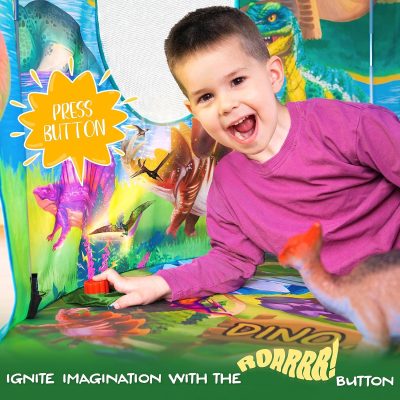 Dinosaur Discovery Play Tent with Roar Button - Extraordinary Pop Up Tent for Boys & Girls - Perfect for Indoor & Outdoor Adventures